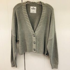 Grey Hollister Deep V Cardigan Size L (NWT)